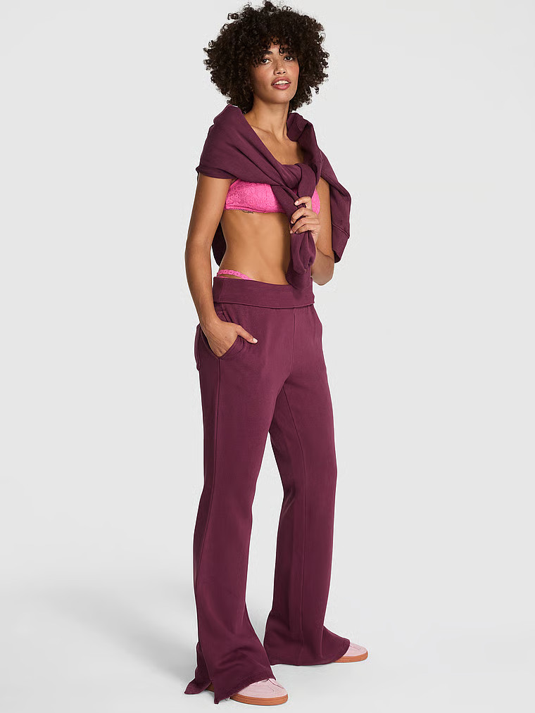 Ivy Fleece Foldover Flare Sweatpants | Victoria's Secret (US / CA )