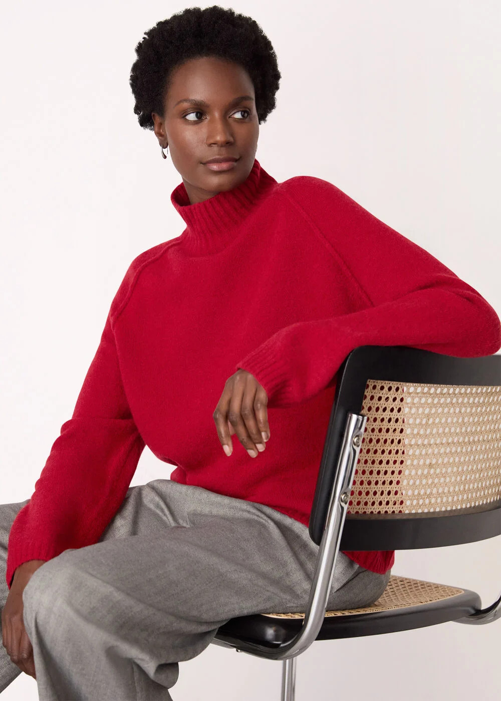 Red Wool Mix Split Funnel Knit | WHISTLES | Whistles UK | | Whistles
