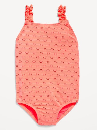 Eyelet Ruffle-Strap One-Piece Swimsuit for Toddler Girls | Old Navy (US)