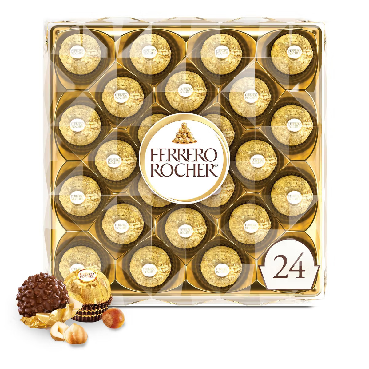 Ferrero Rocher Candy Fine Hazelnut Chocolates 24ct | Target
