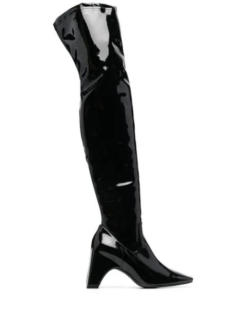 Coperni Patent thigh-high Boots - Farfetch | Farfetch Global