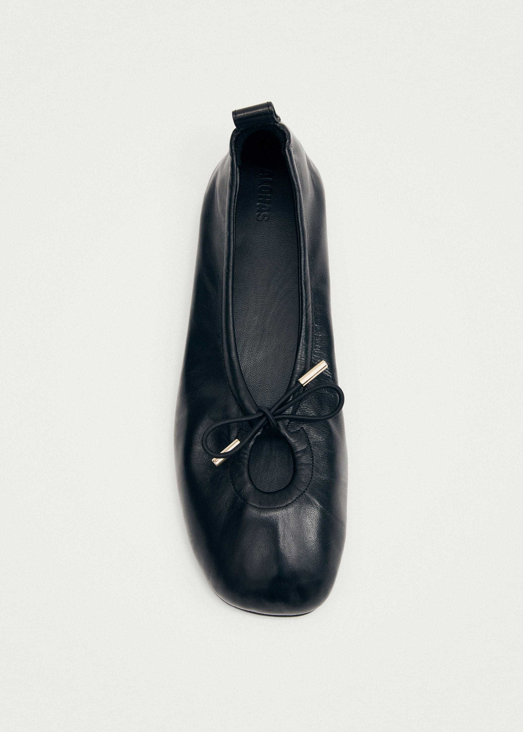 Rosalind Black Leather Ballet Flats | ALOHAS (Global)