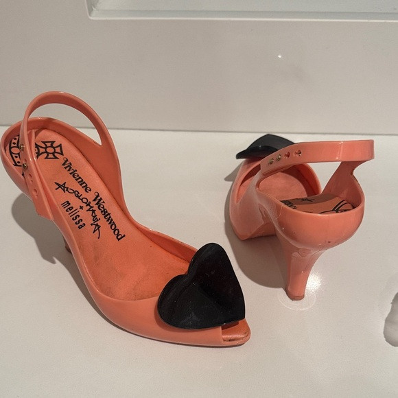 Vivienne Westwood heel heart shoes worn see photos.  pink and black some marks | Poshmark