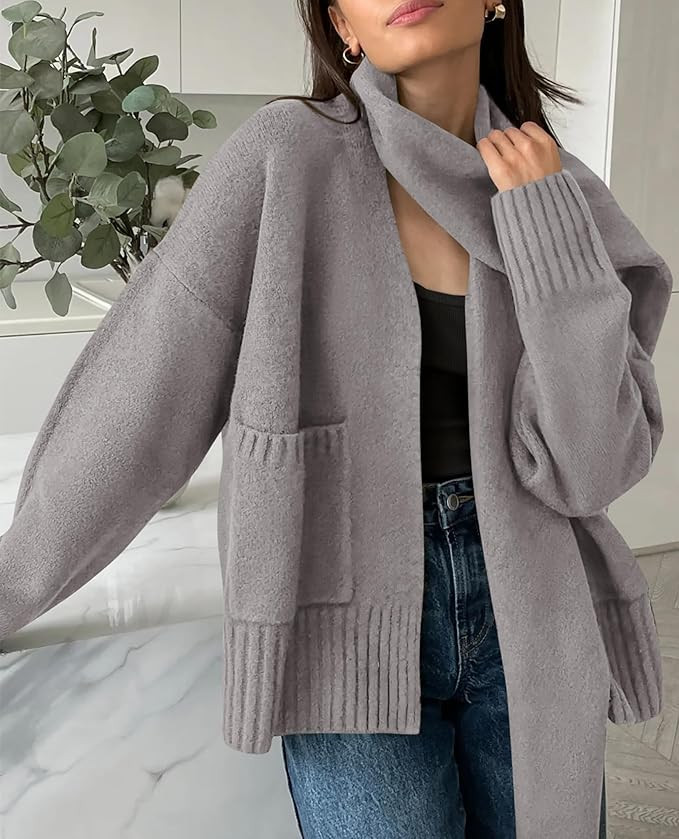 PRETTYGARDEN Women's Fall Fashion Knit Cardigan Sweaters Long Sleeve V Neck Open Front Sweater Ja... | Amazon (US)