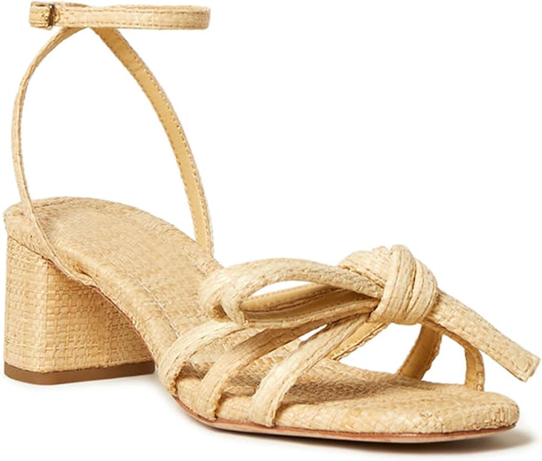 Bow Raffia Heels Sandals for Women Bridal Wedding Heels Shoes for Bride Sandals Dressy Party Prom... | Amazon (US)