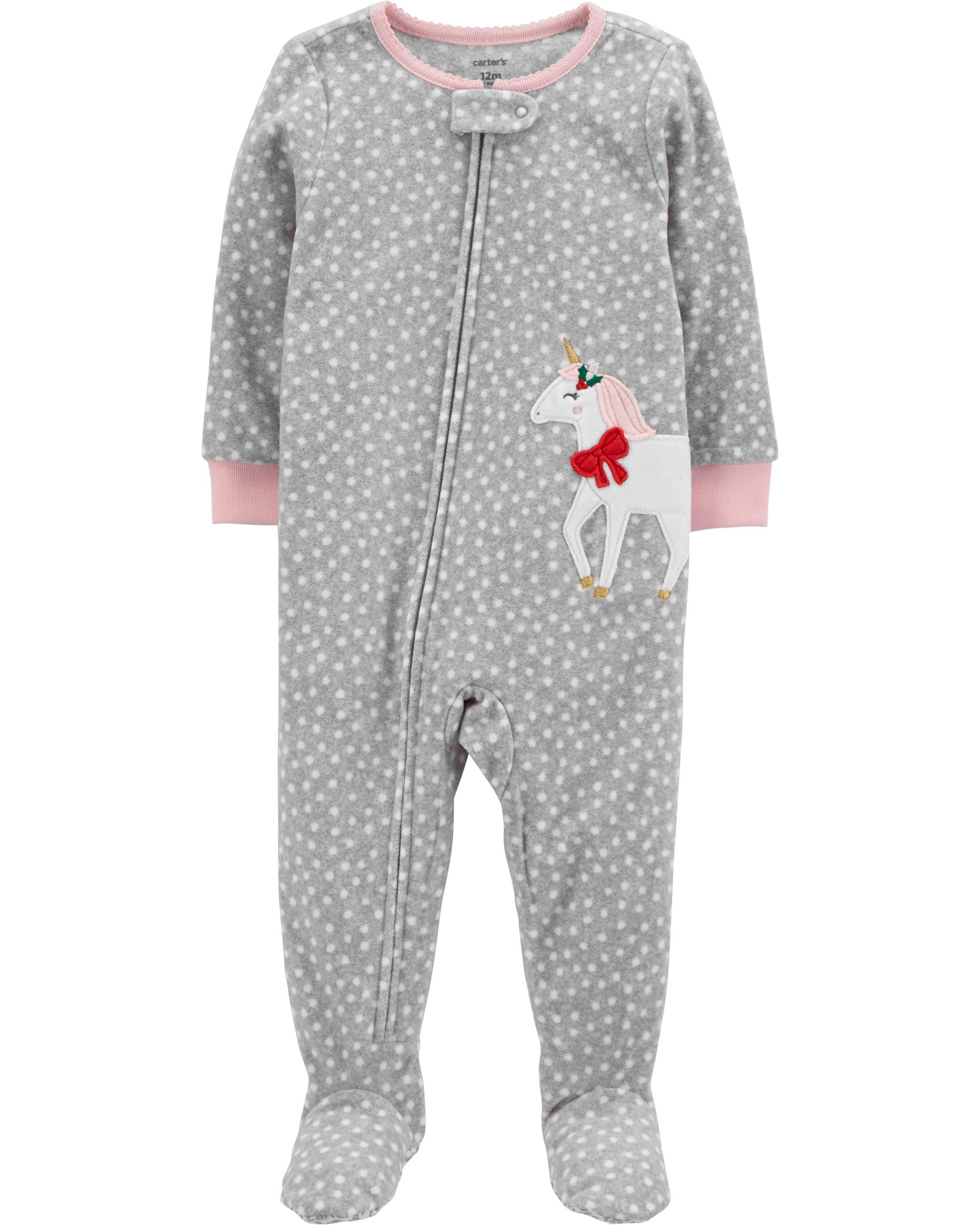 1-Piece Unicorn Fleece Footie PJs | Carter's