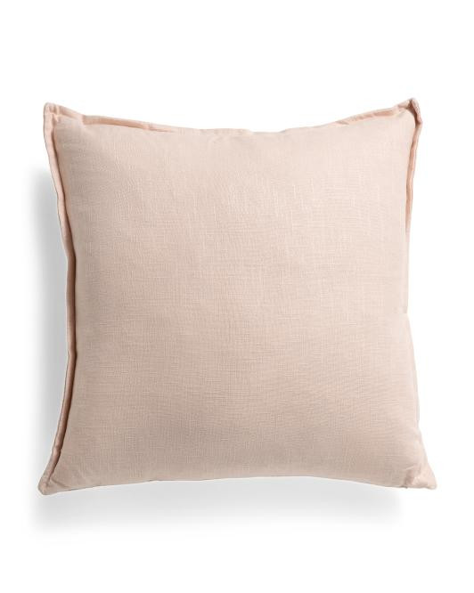 Made In Usa Linen Blend Luxe Feather Filled Mini Flange Pillow | TJ Maxx
