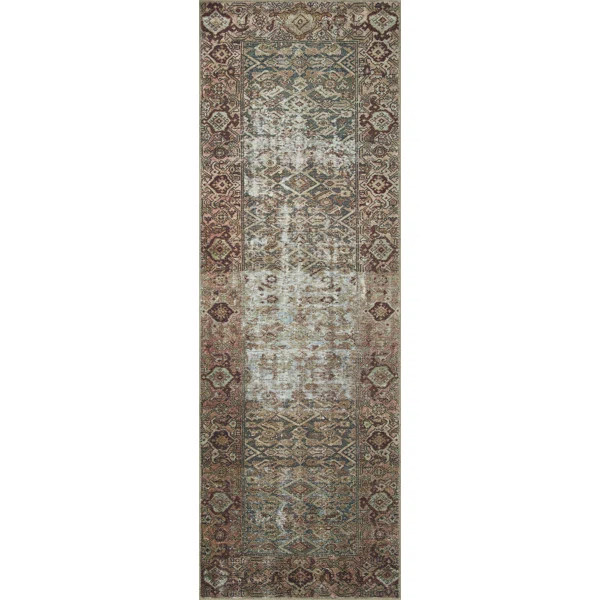 Georgie Oriental Moss/Salmon Area Rug | Wayfair North America