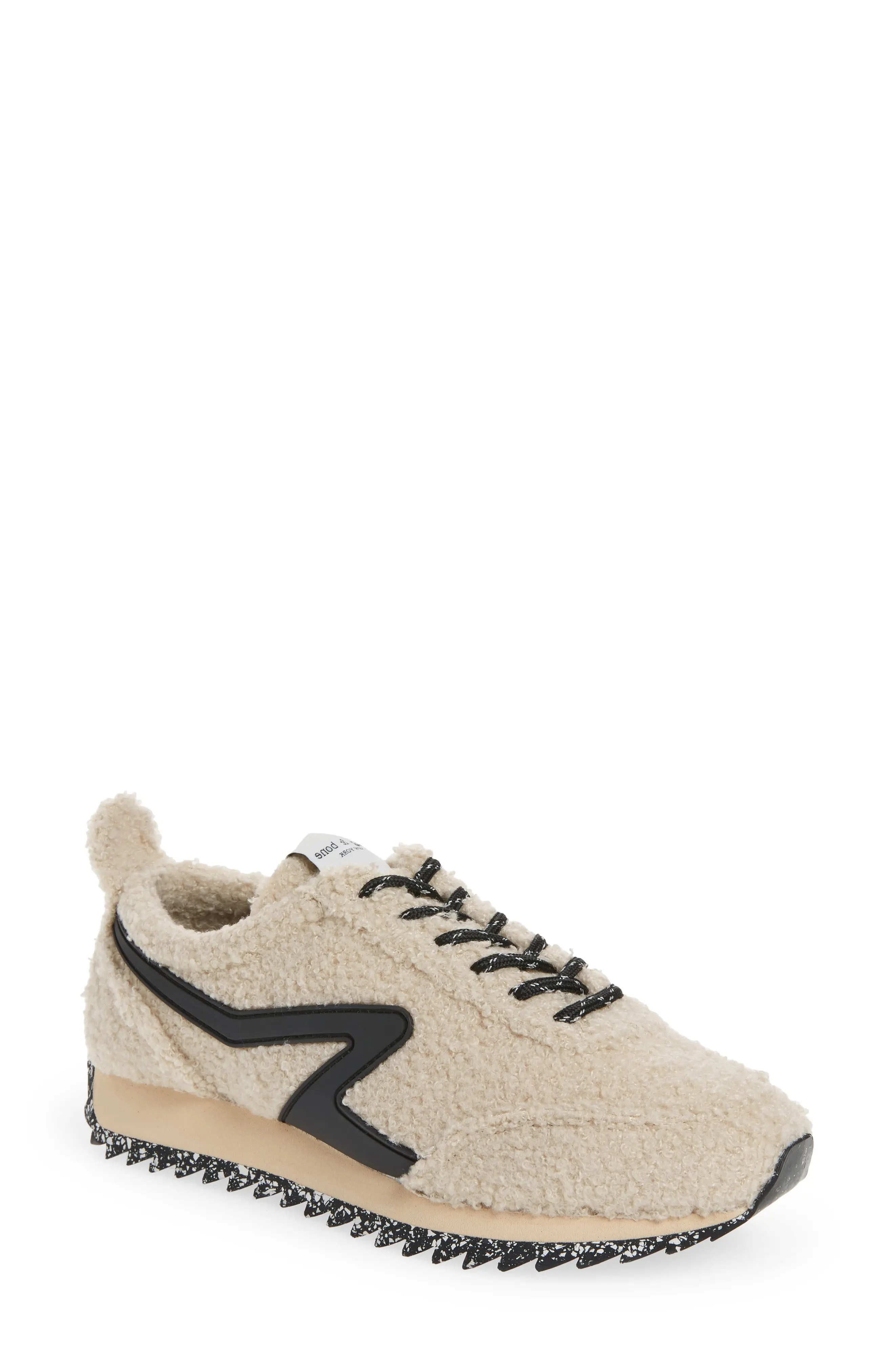 rag & bone Retro Runner Faux Fur Sneaker, Size 9.5Us in Beige at Nordstrom | Nordstrom