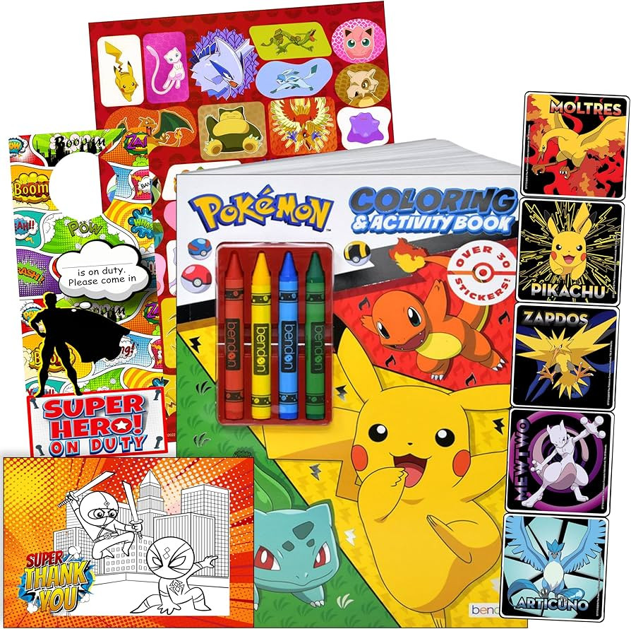 Bendon Pokemon Stickers Activity Set with Pokemon Coloring Book with Stickers, Reward Sticker Set... | Amazon (US)