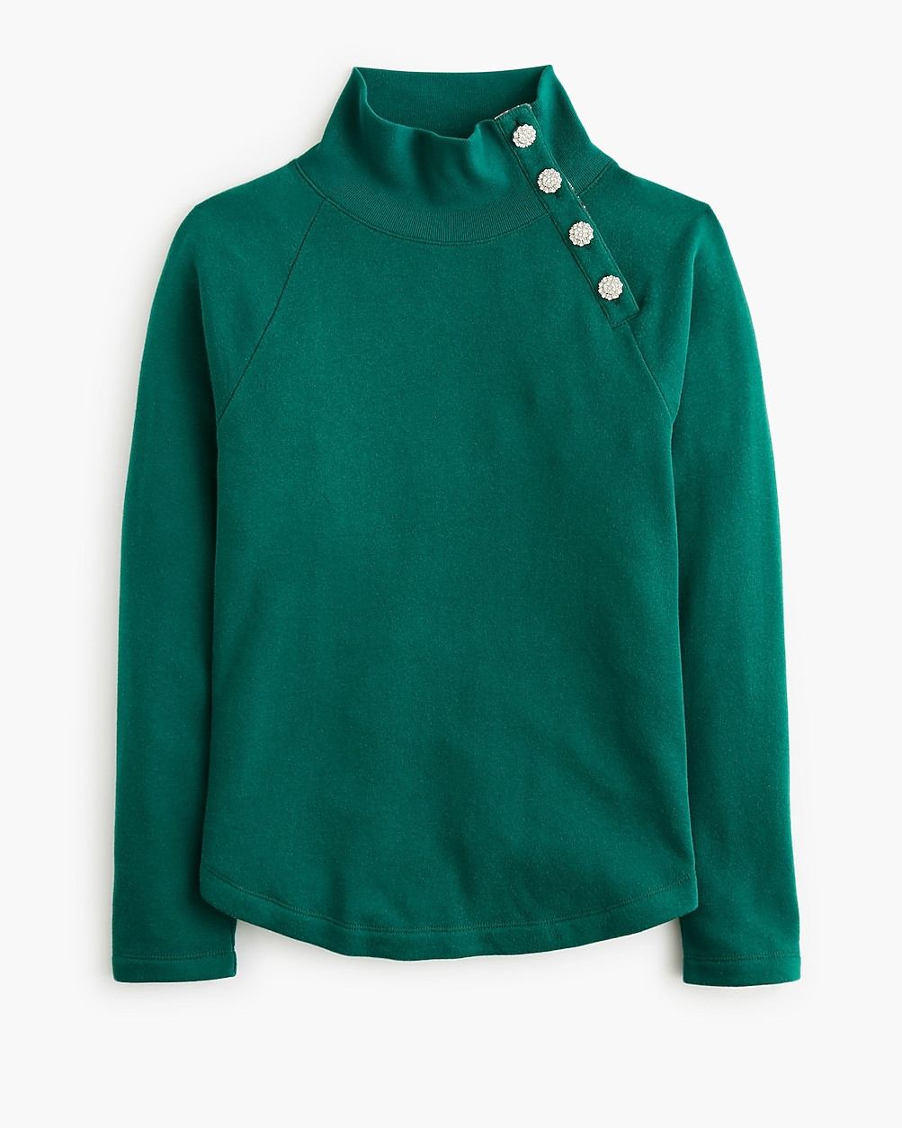 Jewel-button mockneck pullover | J.Crew Factory