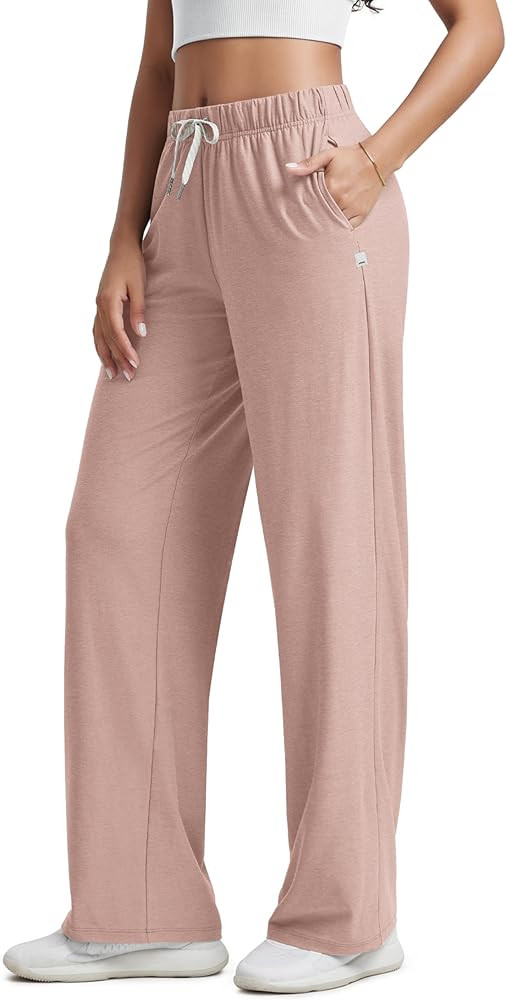 ODODOS Women's Straight Leg Pants Ultra Soft Stratum Tech Relaxed Casual Pajama Lounge Pants with... | Amazon (US)