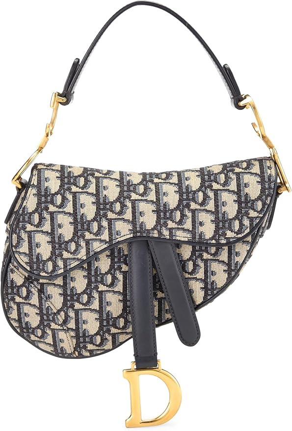 Amazon.com: Dior, Pre-Loved Navy Oblique Jacquard Saddle Bag Mini NM, Navy : Luxury Stores | Amazon (US)