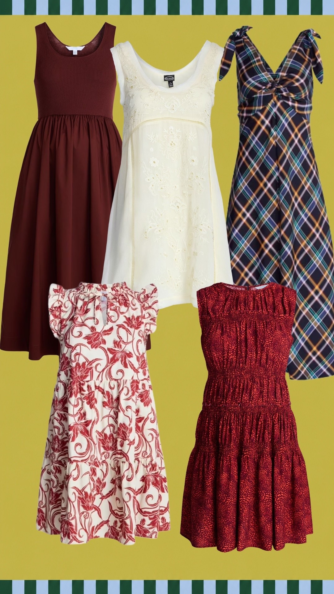 These rich colors and pretty prints are perfect for fall! Just add tall boots and a cardigan when it gets cooler.

#LTKootd #LTKgrwm #LTKmomlife