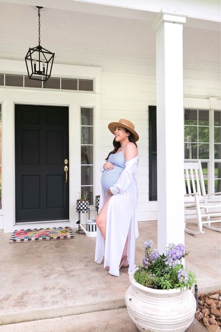 As the warmth of summer beckons, your maternity wardrobe calls for a nautical refresh. Here are the essentials you'll need to craft the perfect maritime look. Striped maxi dresses offer comfort and an undeniable nautical nod. A wide-brimmed sun hat isn't just a stylish accessory, it's also a functional piece for sunny days by the shore and any day you don't want to finish your hair. Maternity Swimwear can be nautical cool when you choose navy or striped options for chic poolside relaxation with classic white cover ups. When outside of the pool and the nights get cool, layer up with lightweight cardigans, ensuring that theme remains strong. Anchors or sailboat designs are the cherries on top, adding a playful yet perfect finish to your outfits

#LTKSummerSales #LTKBump #LTKSwim