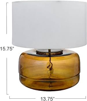 Creative Co-Op Amber Glass Table Lamp with White Cotton Shade | Amazon (US)
