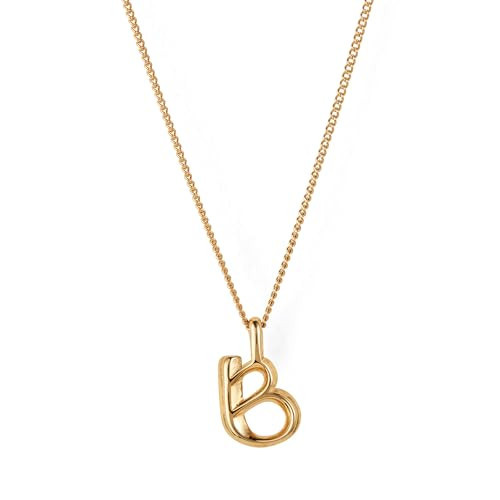 JENNY BIRD Letter B Monogram Initial Pendant Necklace | High Polish Gold, Lobster Clasp | Sleek, Chunky Designer Jewelry for Women | Amazon (US)