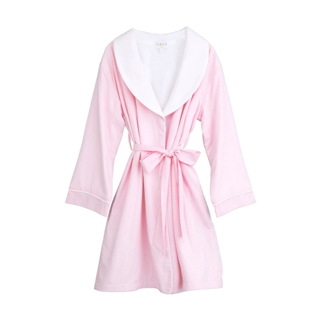 Lenora Girl's Cotton Robe With Pima Knit Lining- Pink | JoJo Mommy