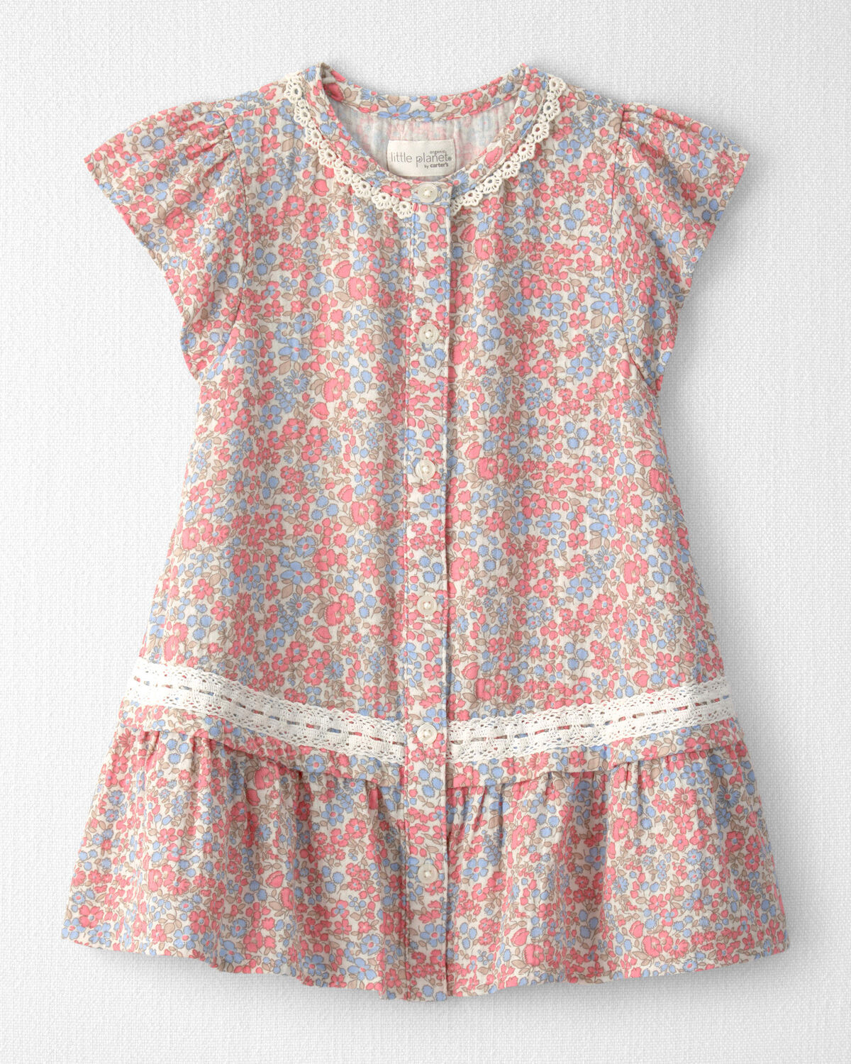 Toddler Girl Organic Cotton Gauze Dress in Meadow Mix Print - Little Planet | Carter's | Carter's Inc
