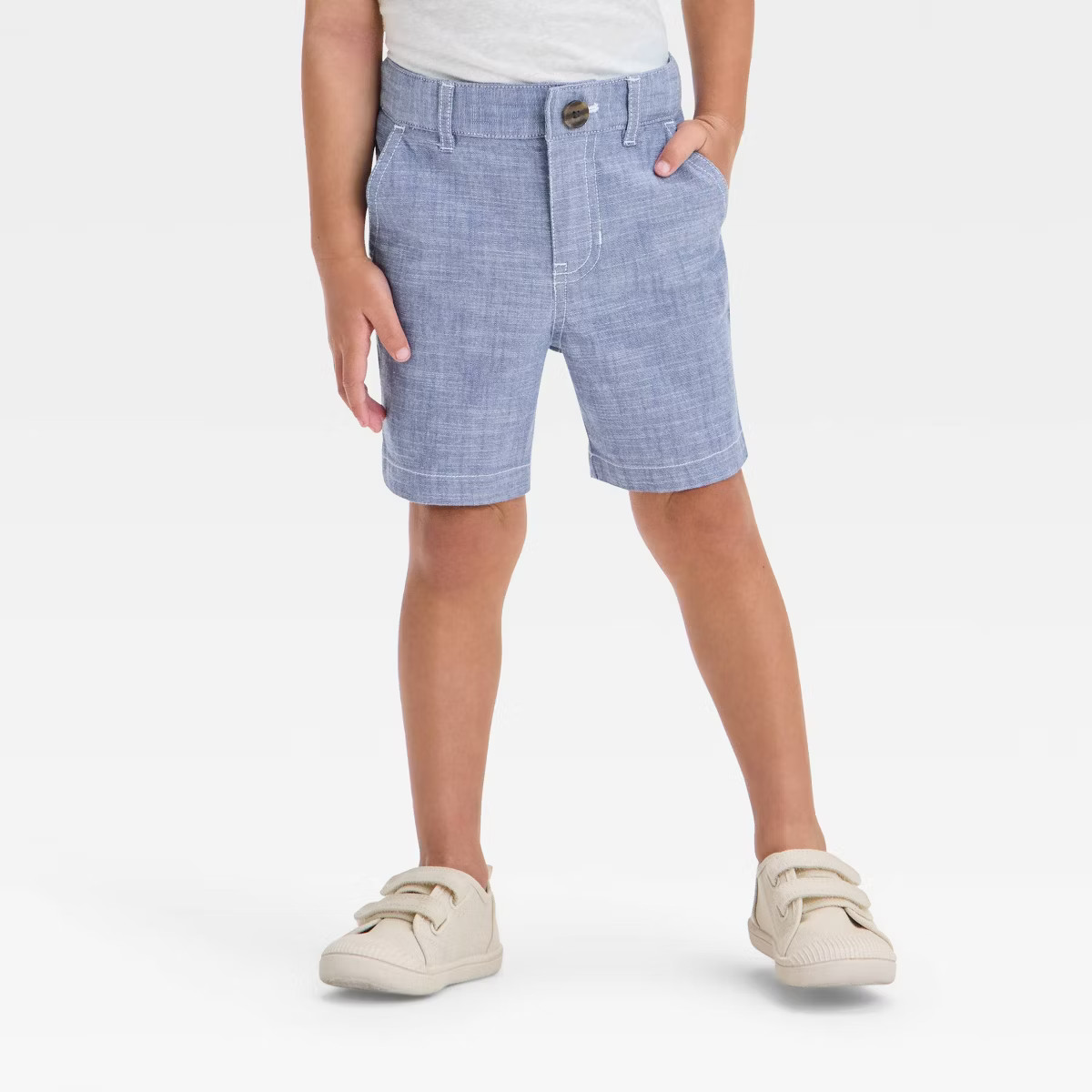 Toddler Boys' Button-Front Chambray Woven Shorts - Cat & Jack™ | Target