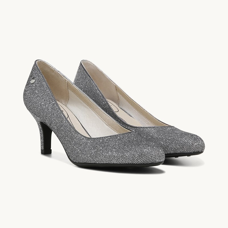 LifeStride Parigi Pump Shoes (Pewter) Fabric 6.5 M | LIfeStride