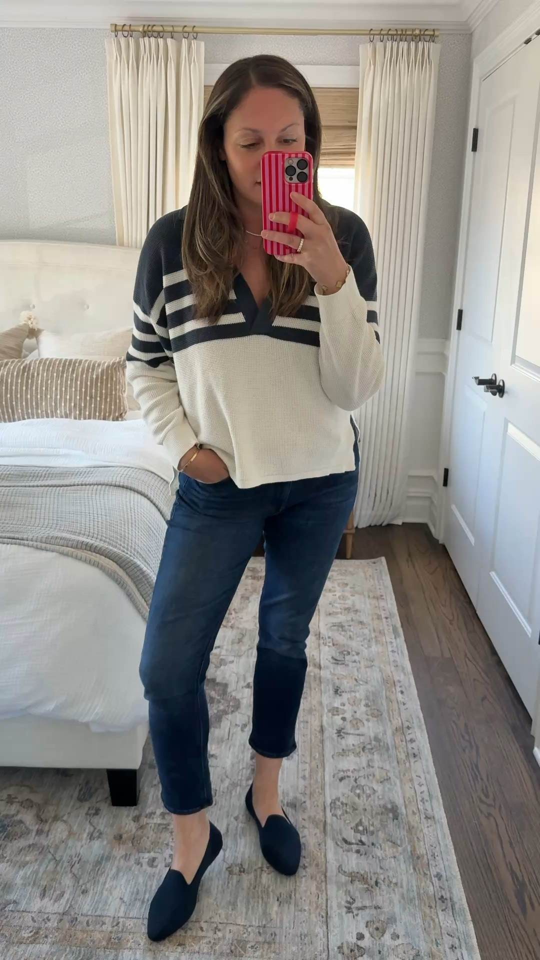 Today’s OOTD! 

My favorite spring ankle length jeans from Mother, a Faherty top (from last year but in lining similar!), these amazing washable Rothy’s loafers in navy and my necklace stack 

#LTKdayinmylife #LTKSaleAlert #LTKootd