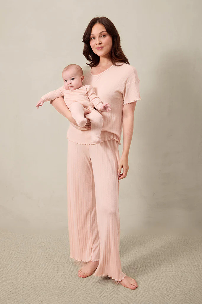 Blush Pointelle Short-Sleeve Women’s Sleep Set | Solly Baby