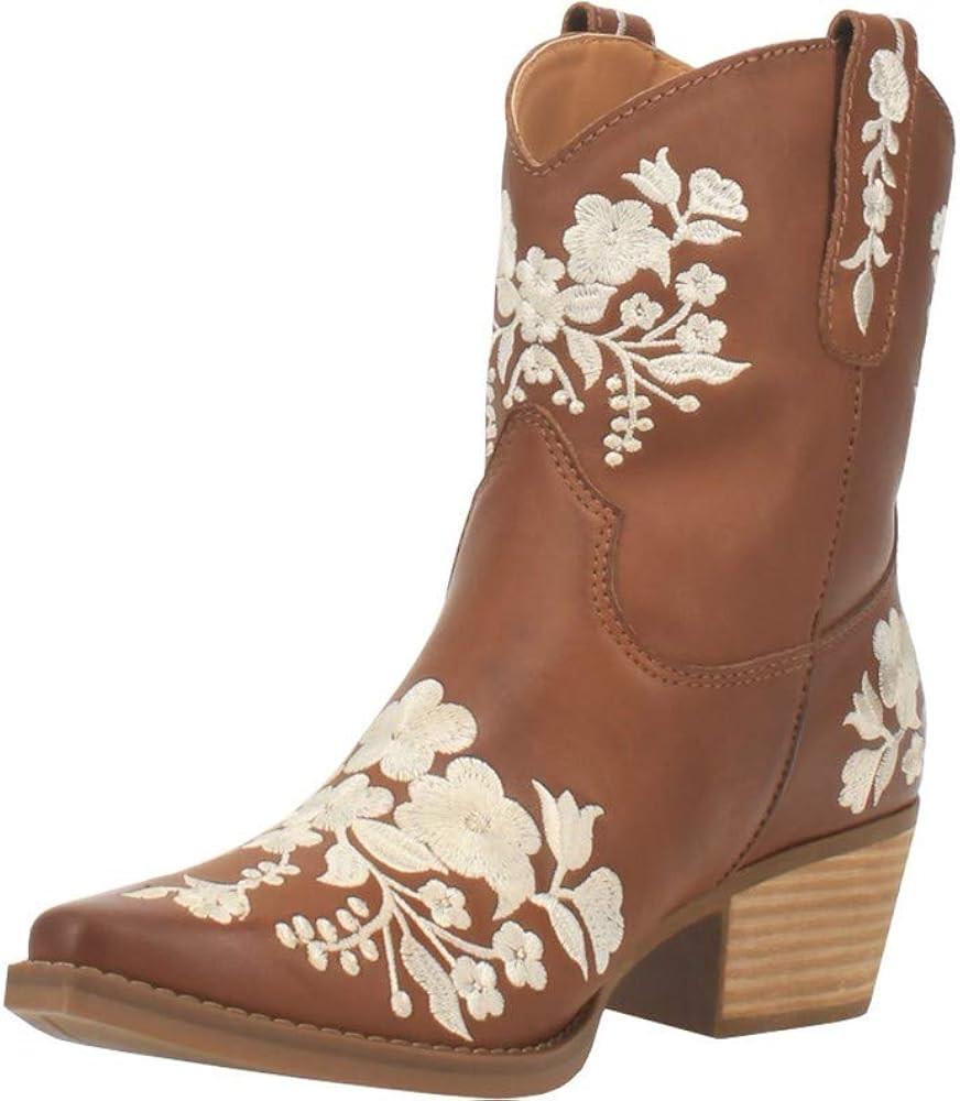 Dingo Womens Take A Bow Snip Toe Boots Ankle Low Heel 1-2" - Brown | Amazon (US)