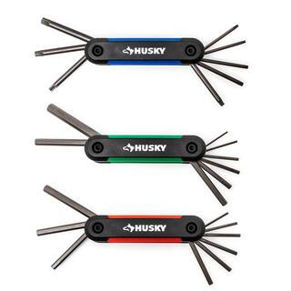 Husky SAE/Metric Folding Hex Key Set With Bonus Torx Set (3-Piece) HFHK3PCSET - The Home Depot | The Home Depot