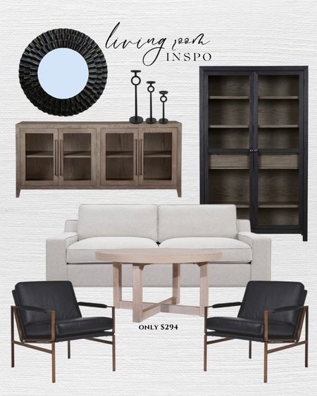 Wooden tall cabinet. Designer look for less. Black Modern cabinet brown. Leather accent chair modern. Black accent chair. Modern media center wooden. White oak media console tv glass door. Round coffee table white oak. Wooden coffee table rustic.  Amazon home finds. Round mirror black. Black candle holders. Amazon furniture.#LTKFind

#LTKhome #LTKsalealert
