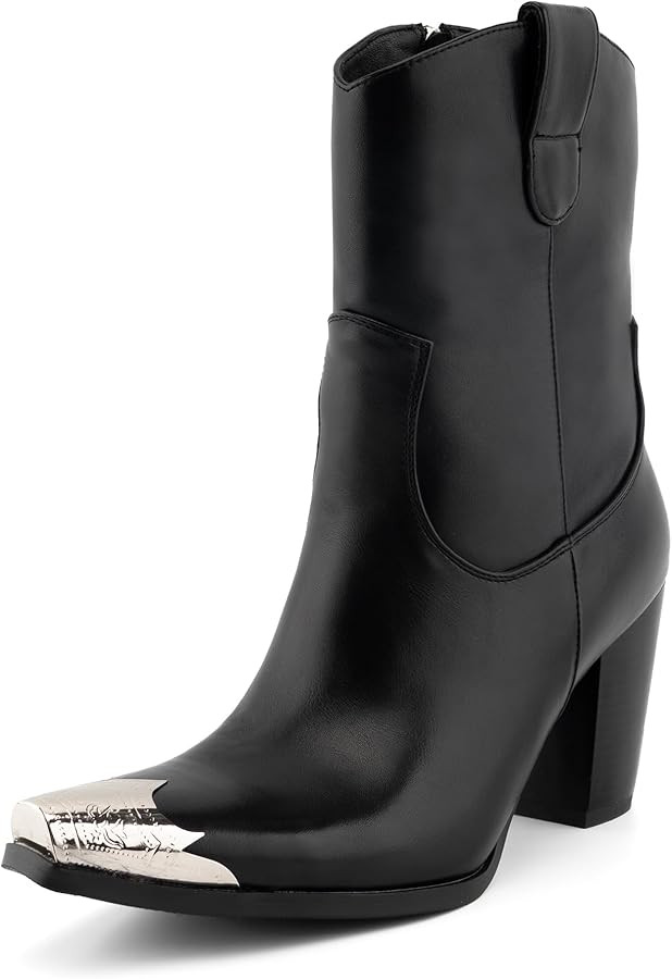 WIRALOMI Women's Western Boots, Ankle Boots with Comfortable Chunky Heel, Cowgirl Boots with Engr... | Amazon (US)