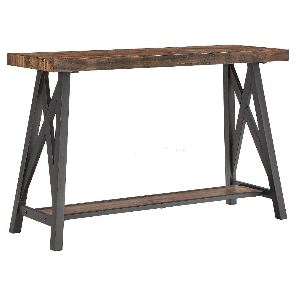 Lanshire Rustic Industrial Metal & Wood Entry Console Table - - Inspire Q | Target