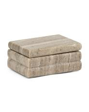7x5 Solid Marble Ribbed Layered Box With Lid | TJ Maxx