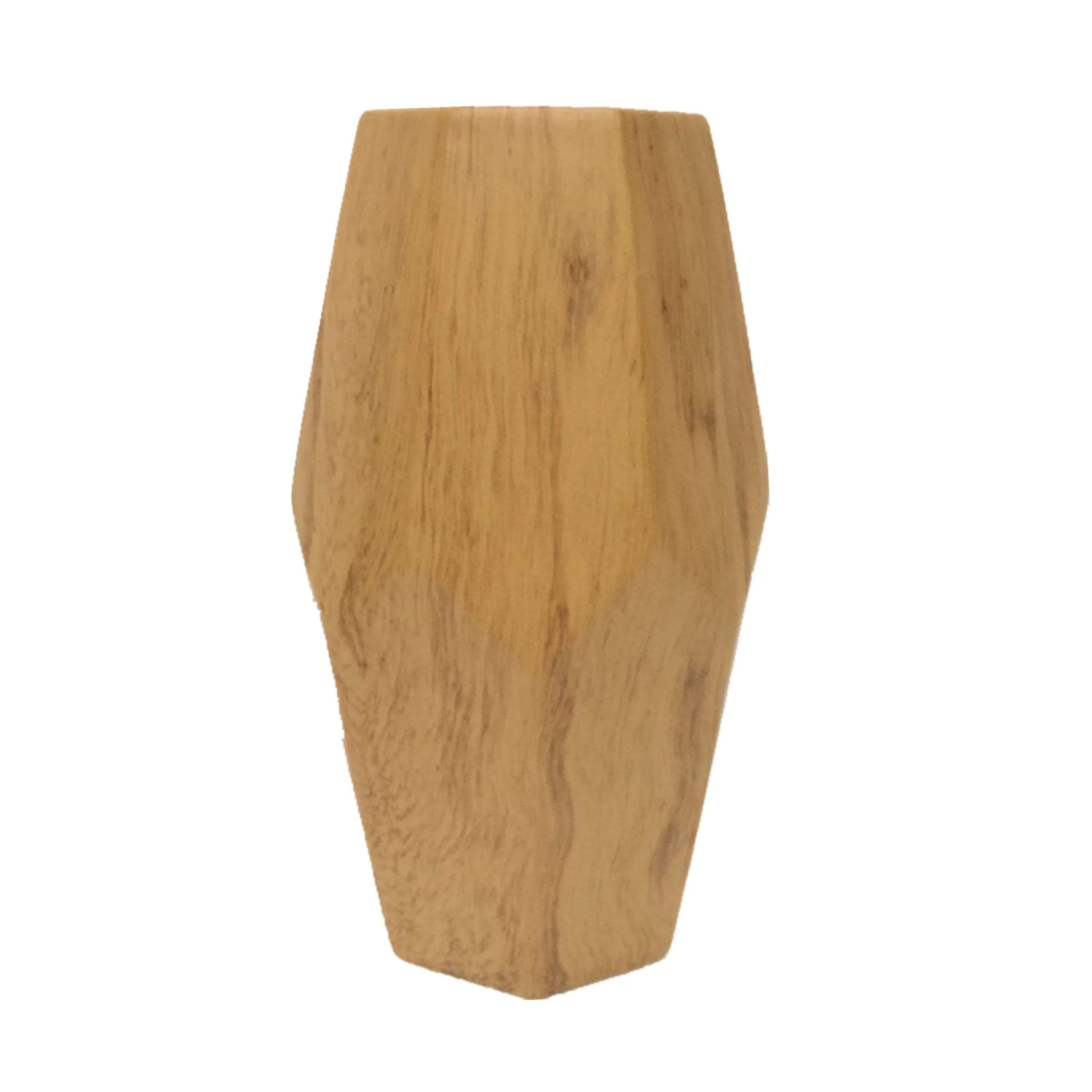 Elements 11-inch Tan Faux Wood Finish Ceramic Bullet Vase - Walmart.com | Walmart (US)