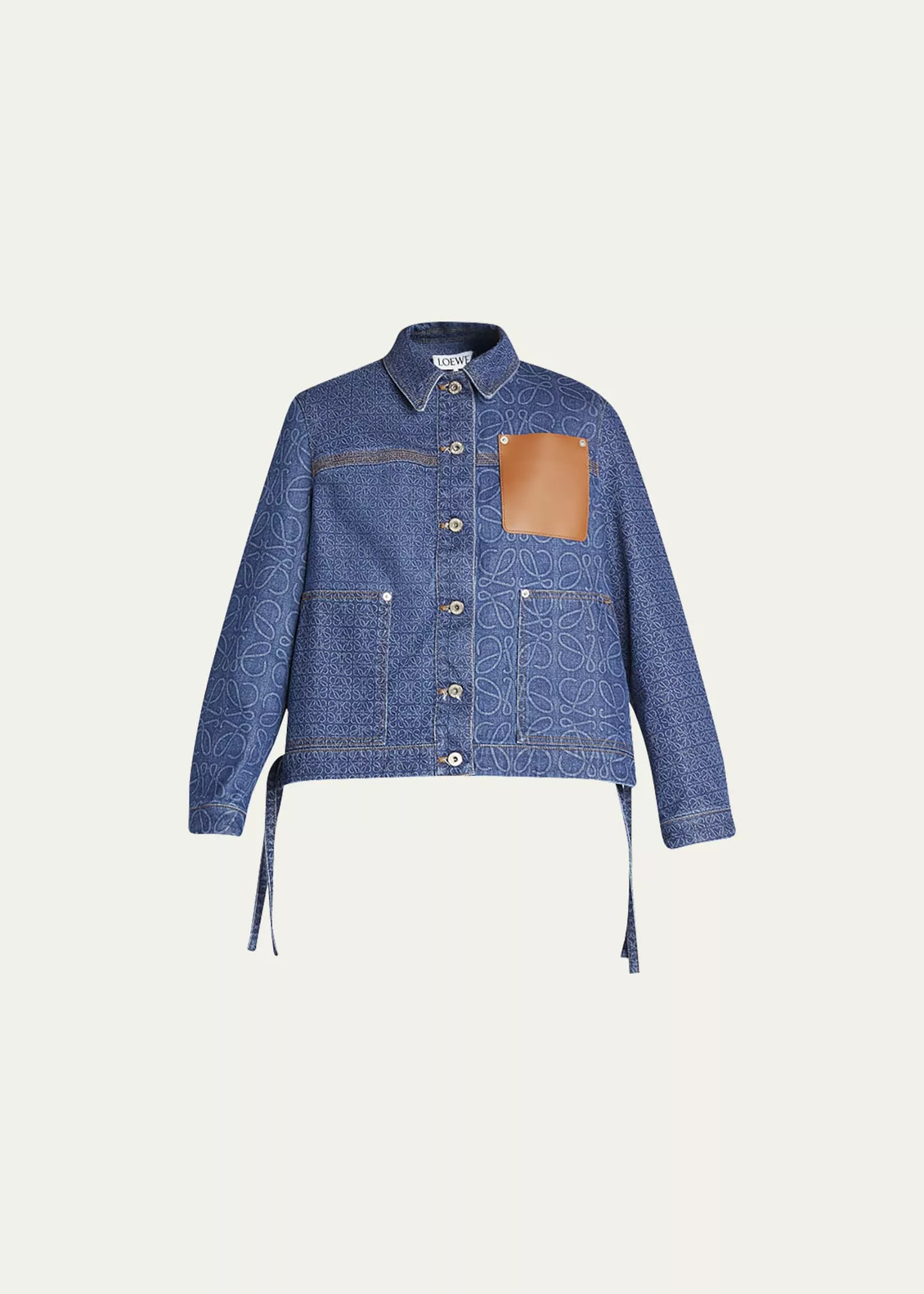 Loewe Anagram Workwear Denim Jacket in Blue