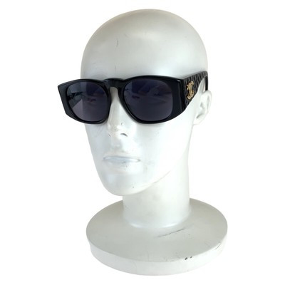 CHANEL Vintage Square Sunglasses Black Matelasse Gold CC Logo Women's Authentic  | eBay | eBay US