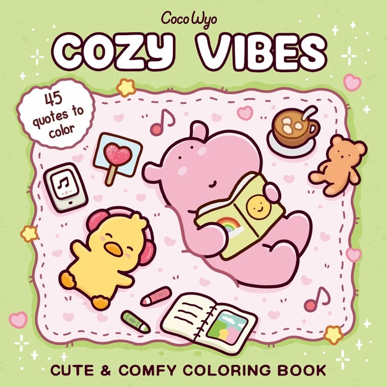 Cozy Vibes: Coloring Book for Adults and Kids, 96 pages (Paperback) | Walmart (US)