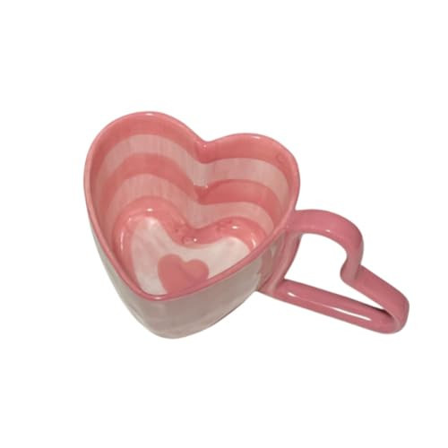 LYFJMUS Valentines Day Heart Shaped Ceramic Mug 10oz Creative Red Heart Mug for Couples, Her, Boyfriend, Girlfriend | Amazon (US)