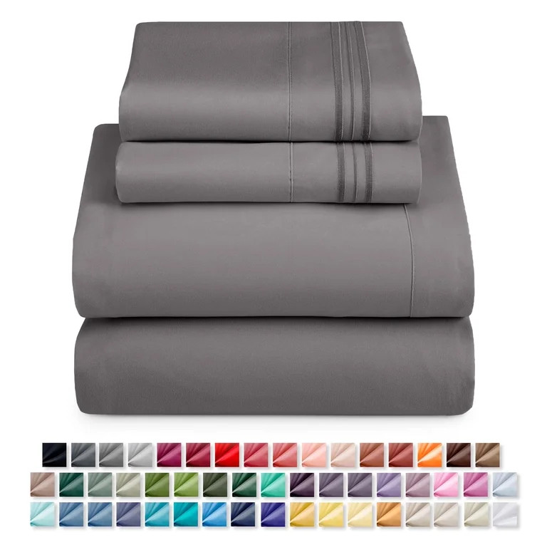 Nestl Queen Sheets Set, 1800 Series, 4 Piece Sheets , Luxury Soft Microfiber Queen Size Bed Sheet... | Walmart (US)