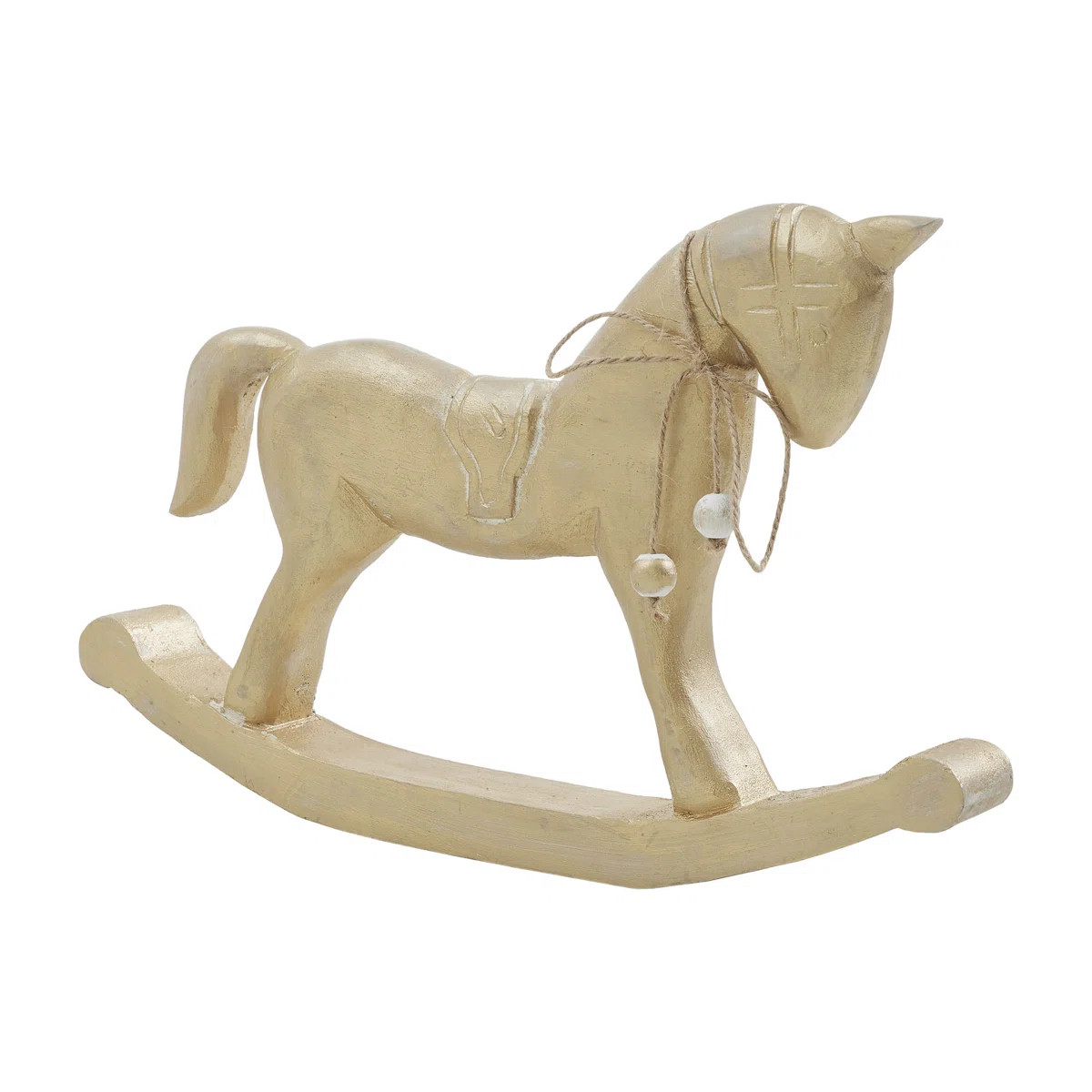 Brushed Gold Wooden Rocking Horse 9.5x15x1.5 | Wayfair North America