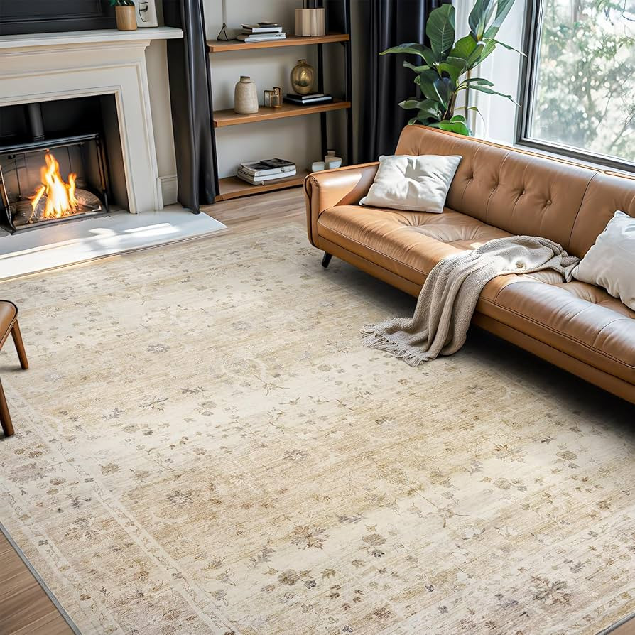 Large 8x10 Area Rugs Washable Non Slip Rug Low Pile Area Rug Distressed Printed Carpet Soft Area ... | Amazon (US)