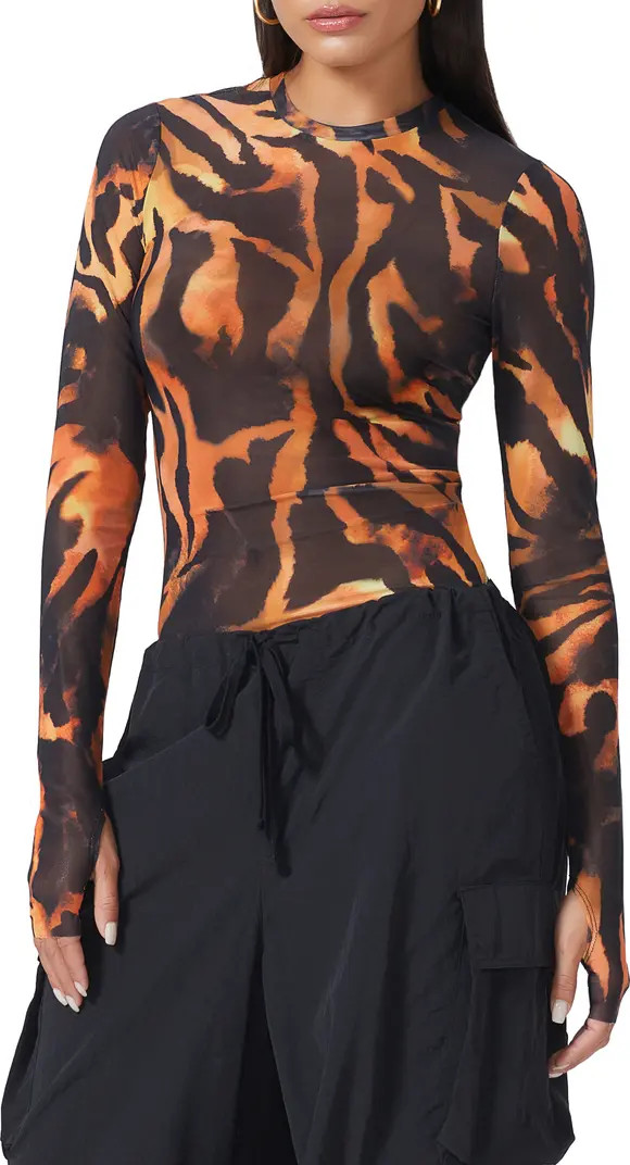 Kaylee Print Mesh Top | Nordstrom