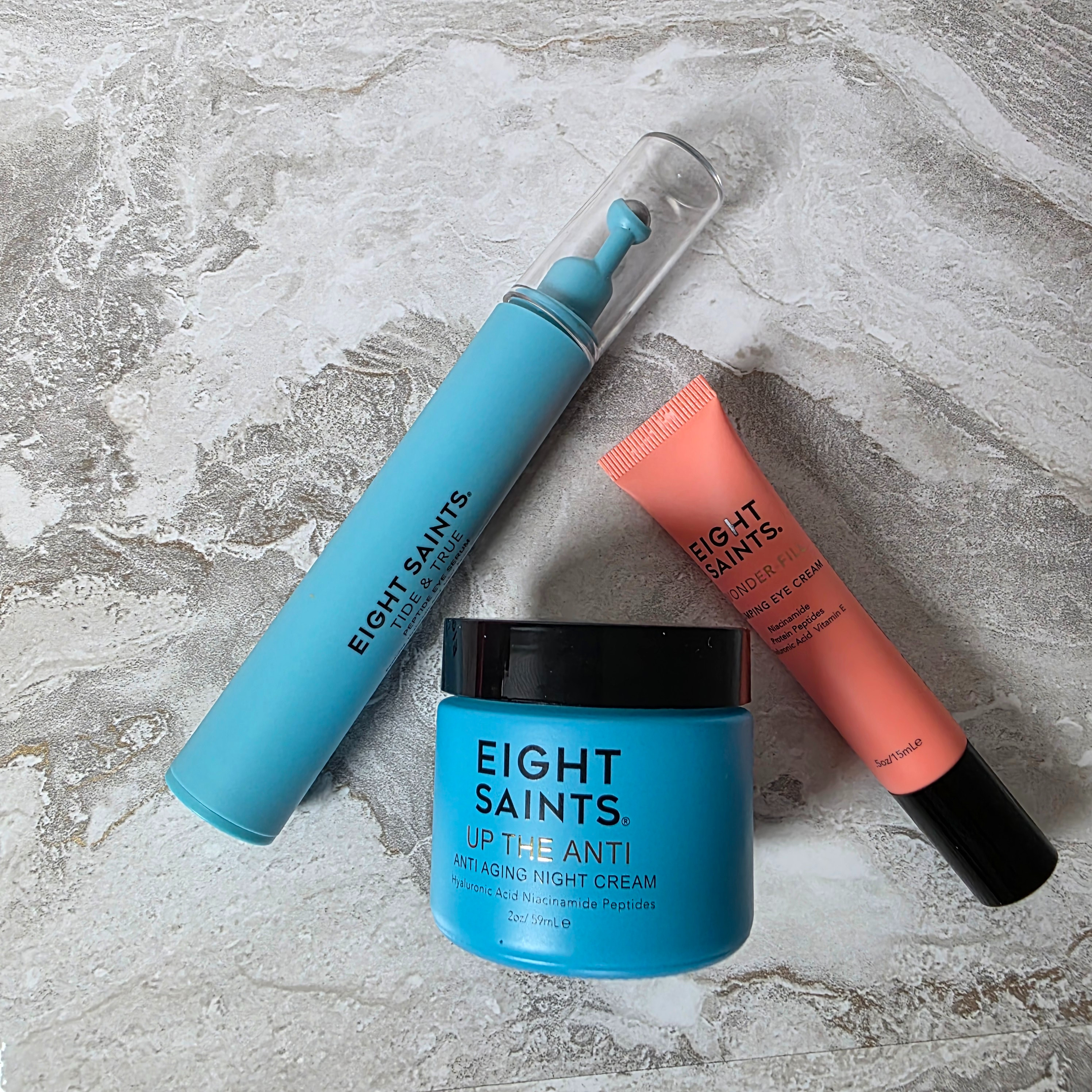 Okay Eight Saints, I see you. Three products, all targeting the stuff we actually care about after 40 — peptide eye serum with a roller tip, a plumping eye cream packed with niacinamide and hyaluronic acid, and an anti-aging night cream that doesn't feel heavy. Clean ingredients, no fluff. Linking all three. #ad #EightSaints #skincareover40 #antiagingskincare #peptideserum #eyecreamover40 #nightcream #niacinamide #hyaluronicacid #cleanskincare #over40skincare #matureskinskincare 

 #LTKmorningroutine #LTKOver40 #LTKBeauty
