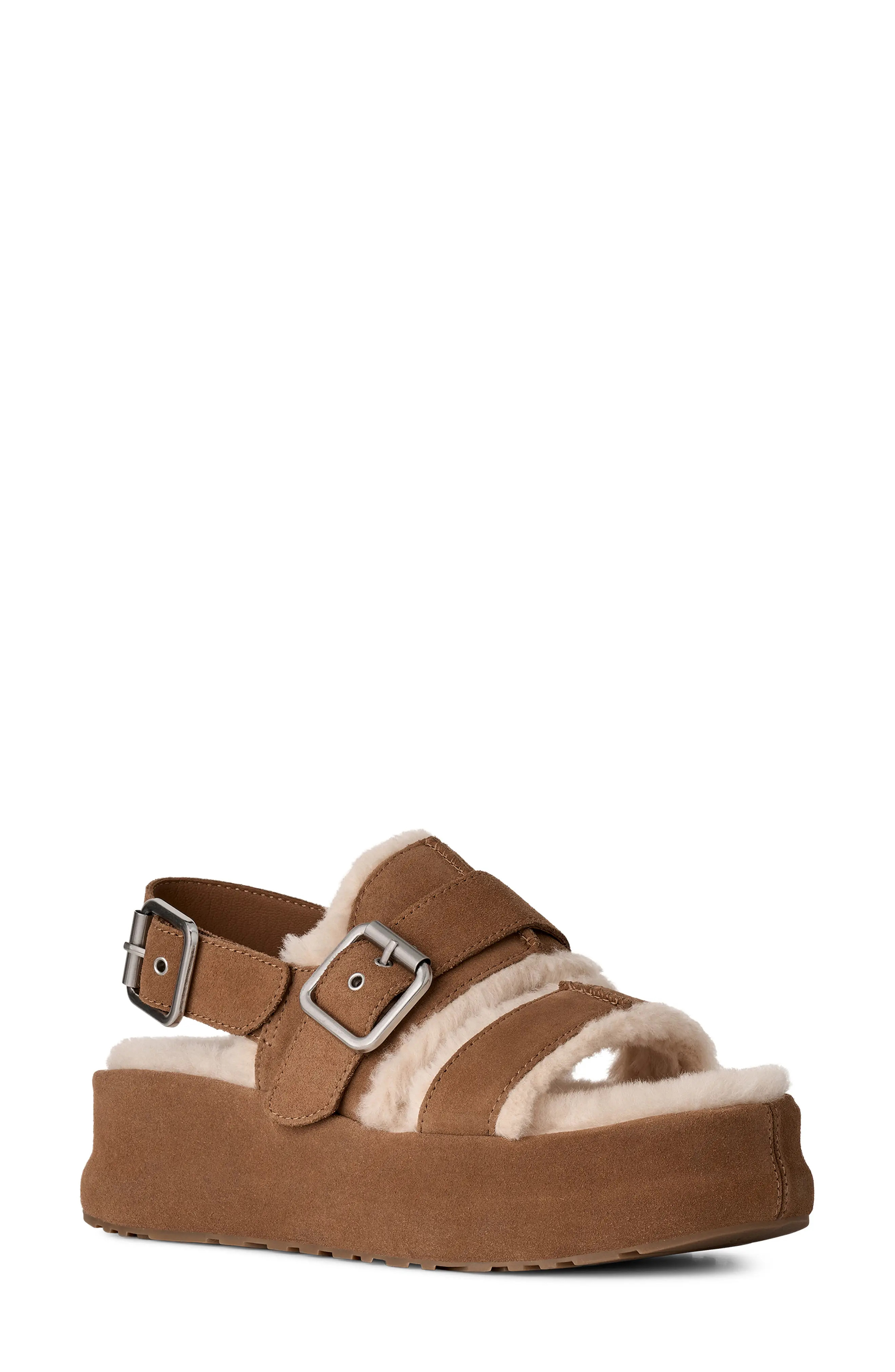 UGG\u00ae Enwrap Genuine Shearling Lined Slingback Sandal (Women) | Nordstrom | Nordstrom