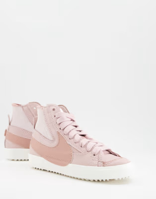 Nike Blazer Mid '77 Jumbo sneakers in oxford pink and rose | ASOS (Global)
