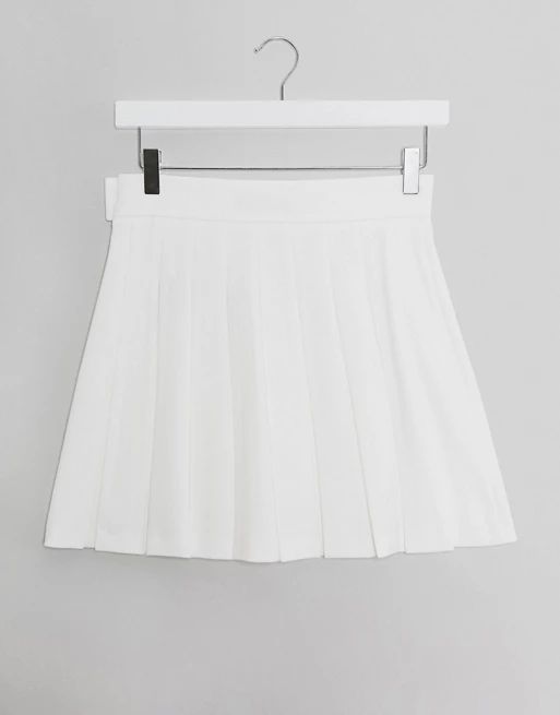 Bershka pleated mini skirt in white | ASOS (Global)