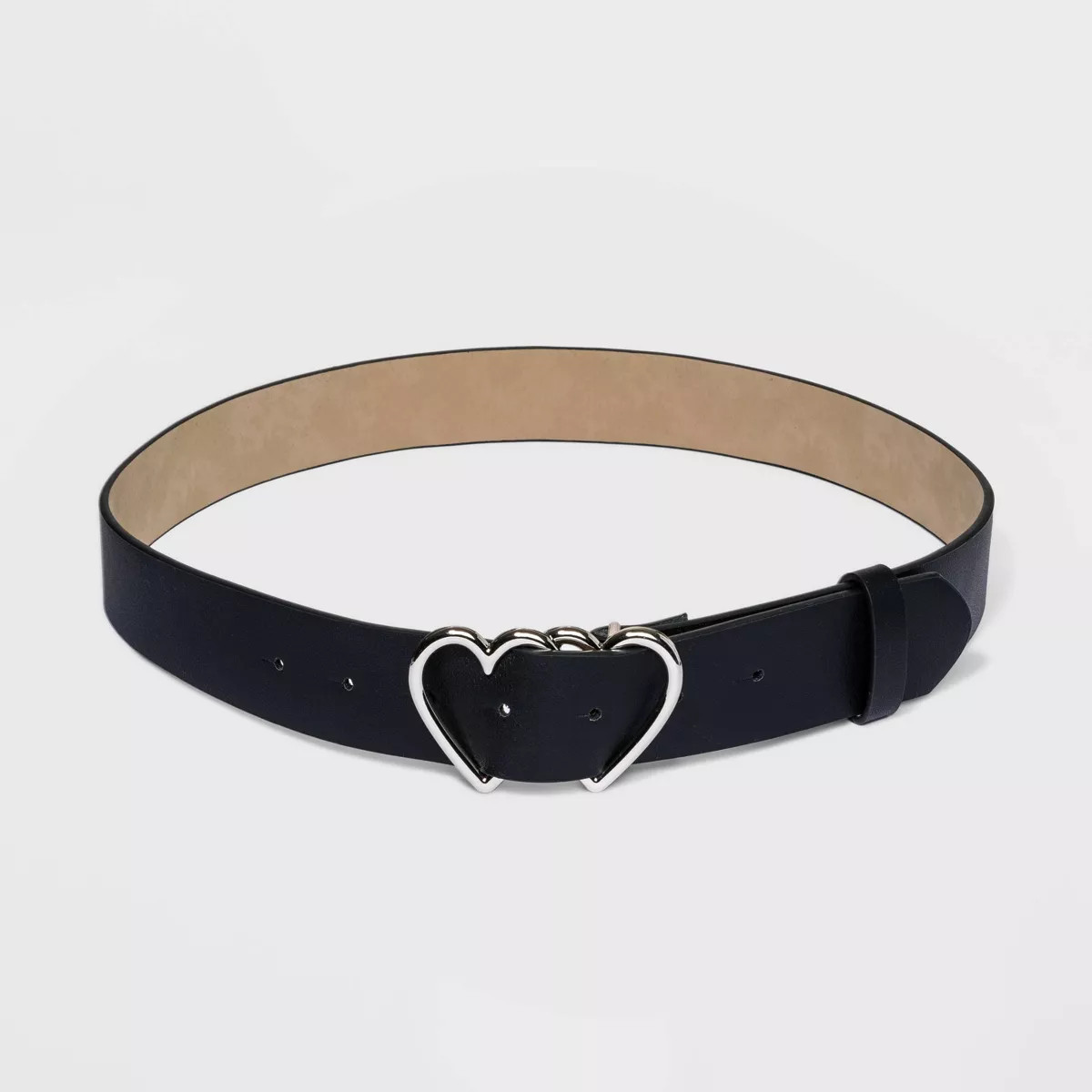 Women's Fable Double Heart Metal Buckle Belt - Wild Fable™ Black M | Target