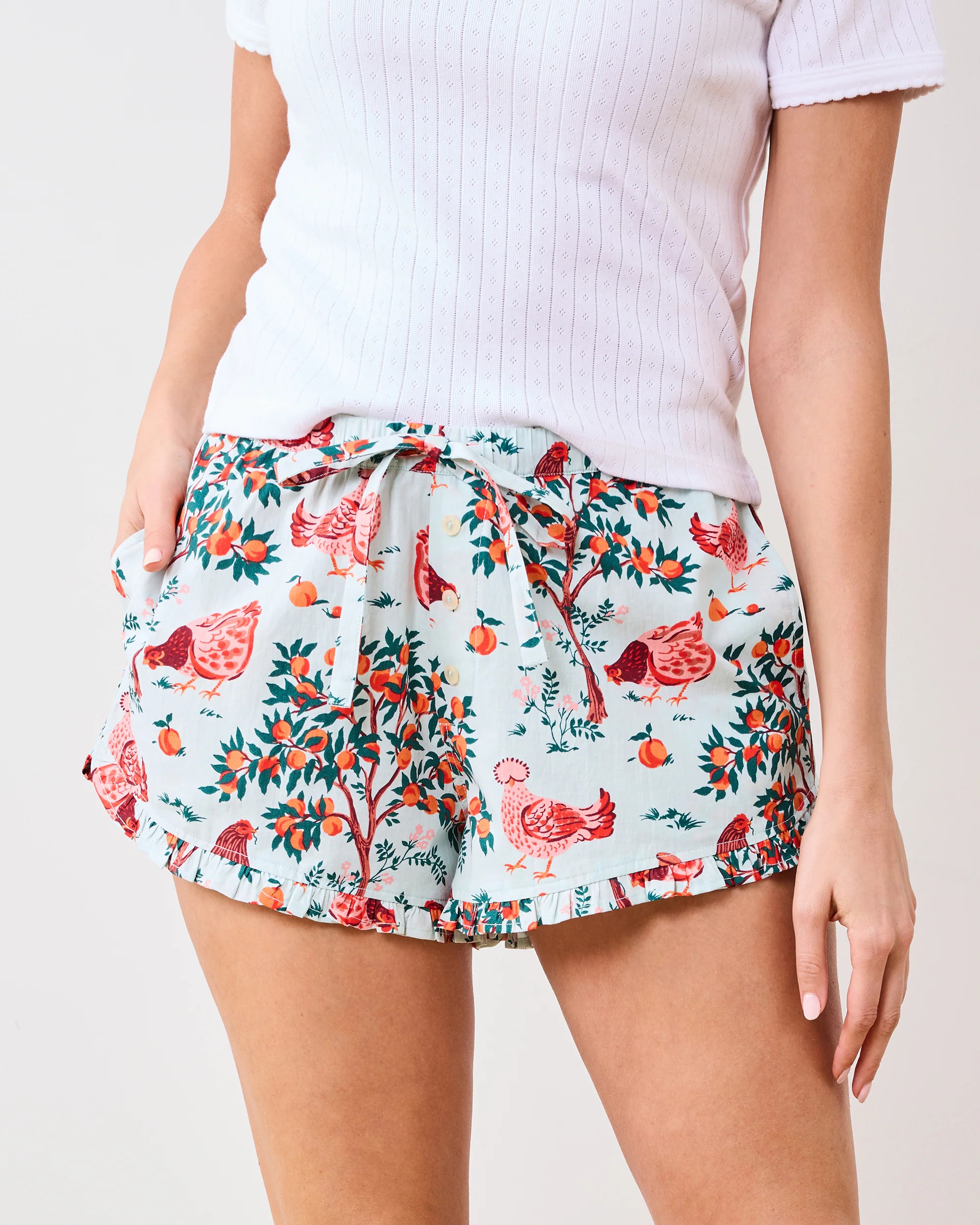 Hen House - Ruffle Shorts - Soft Blue | Printfresh