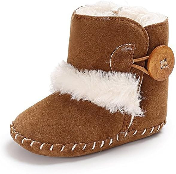 Isbasic Infant Baby Premium Buttons Snow Boots Anti-Skid Rubber Sole for Toddler Boys Girls Winte... | Amazon (US)