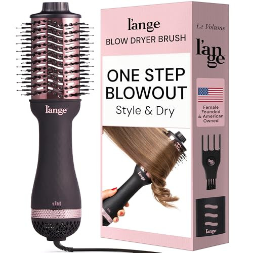 L'ANGE HAIR Le Volume 2-in-1 Titanium Blow Dryer Brush | Frizz Control Blowout Hair Dryer Brush For Drying And Straightening | Volumizing Hot Air Styler For All Hairstyles | Oval Barrel | Black - 75mm | Amazon (US)